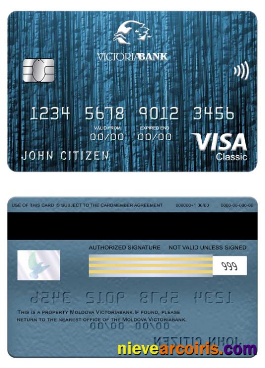 Moldova Victoriabank visa classic card
